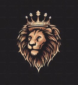 Majestätischer Löwe und Krone